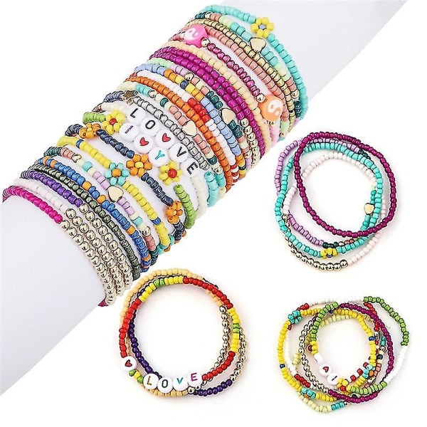 Glasfröpärlor 24 färger små pärlor Kit Armbandspärlor för smyckestillverkning (B mörk)
