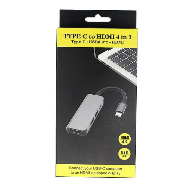 Type-c dockingstasjon Usb3.0 Converter 4k Macbook til HDMI Hub 5 i ett kortleser