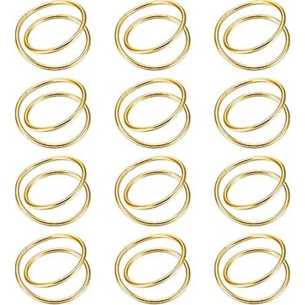 12 delar (guld) Guld servettringar metall spiral servettringar Spännen Enkel legering servettringar Serviett servetthållare för bröllop, mottagningar, D