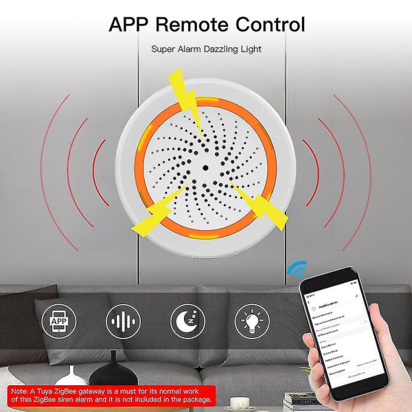 Hetaste trådlösa sirenlarm Ljudljussensor Batteri Inbyggd Zigbee-sensor Temperatur Luftfuktighetslarm Sirener Smart Home