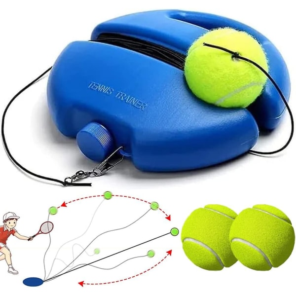 Tennistreningsutstyr, enkelt tennistrener-reboundball, med treningsverktøy for tau-tennis, bærbart tennisutstyr for nybegynnere（B）