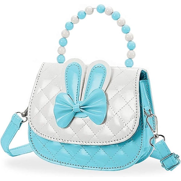 Little Girl Handväska Söt axelväska Pu Läder Toddler Girl Crossbody Bag (blå)