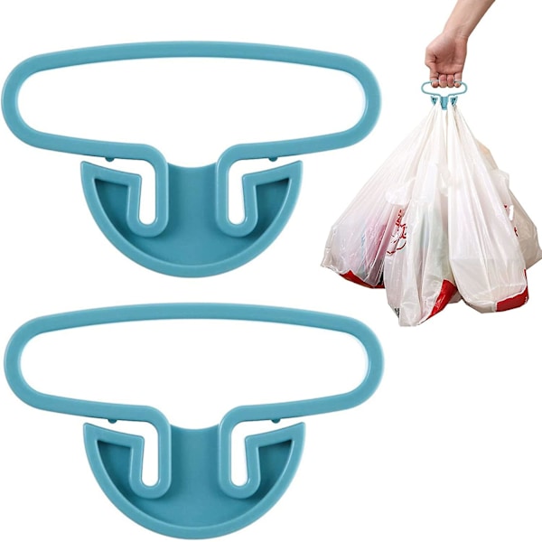 2-pack Varukassebärare, Läckagesäker Bärbar Tjock Plast Artifact Robust För Tunga Shoppingkassar (blå)