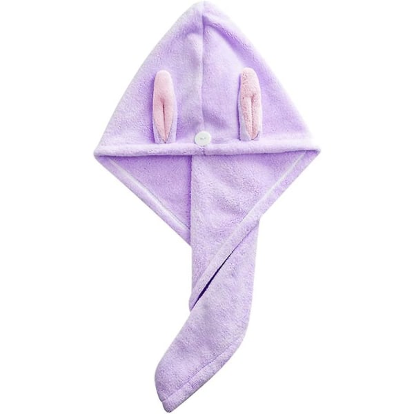 Hårhanddukar Duschmössor Handdukar för att torka barns hår Absorberande handdukar för barn torrt hår Hatt med knapp