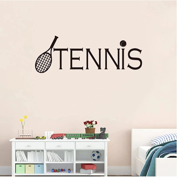 Sportstil Tennis Racket Vægstickers Dekaler Soveværelse Stue Dekoration Hjem Mural Udskårne Tennisspiller Stickers Til Væggen - -