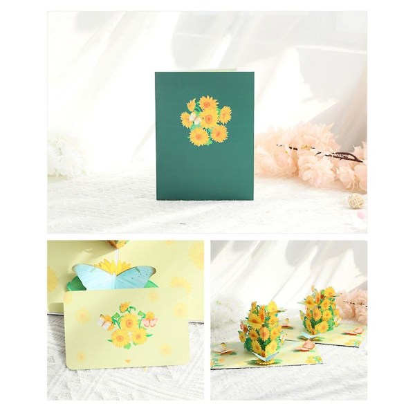 3d pop-up mors dag kort solros gratulationskort med kuvert för mamma fru