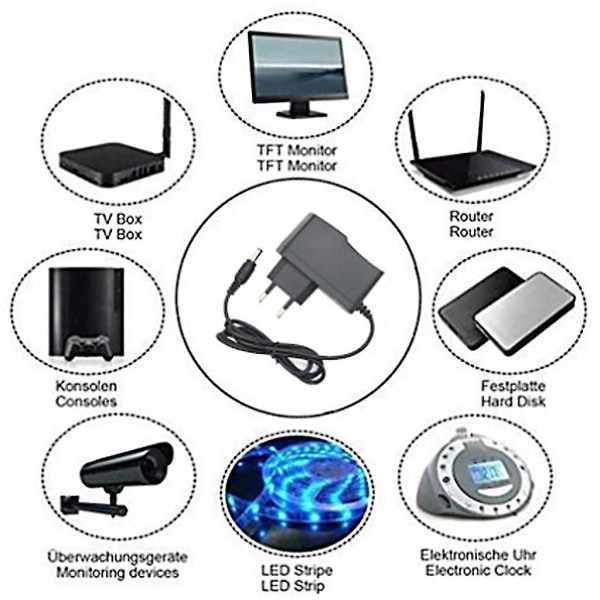 12v 1a 2a 3a 4a 5a 6a 8a 10a AC/dc Adapterivirtalähde Power Led-valonauhoille CCTV 5,5x2,1-2,5mm (bejoey) (4A, EU)