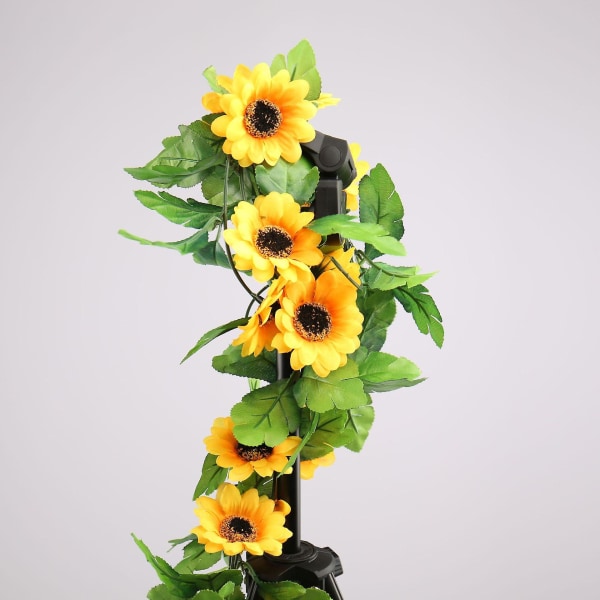 1 st 2,5 m girland 3 blad konstgjord solros girlander konstgjorda blommor fallande falsk växt hängande