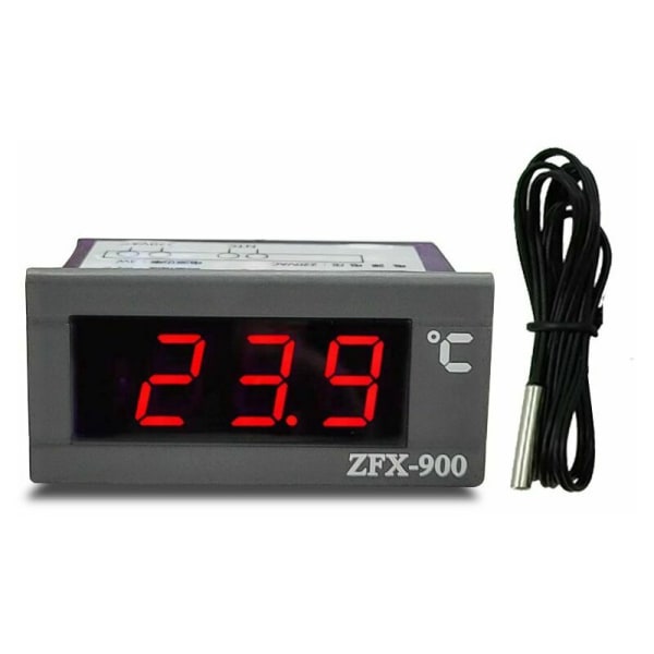 ZFX-900 Inbyggd temperaturmätare Smart Frys Digital Temperaturdisplay Panel Svart
