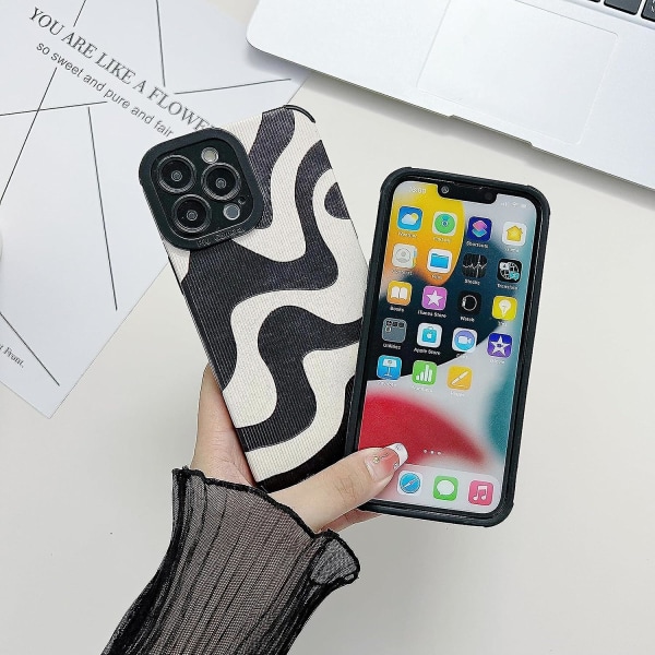 Kompatibel med Iphone 11 Pro Max Cute Wave Pattern Case För Dam Girlssoft Tpu Anti-bump Phone case Zebramönster Design Case