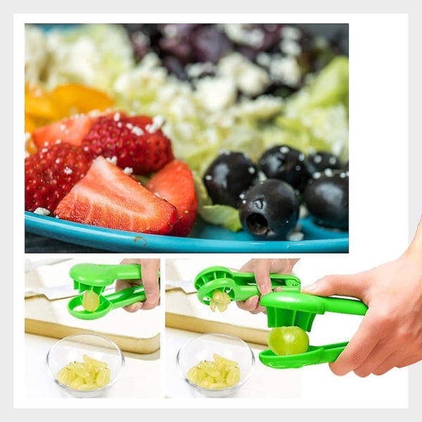 Druvskärare för småbarn, Druvskärare Druvskärare Set, Kreativt litet verktyg Frukt- och grönsaksskärare Grön kökspryl (2 st)（5 st）