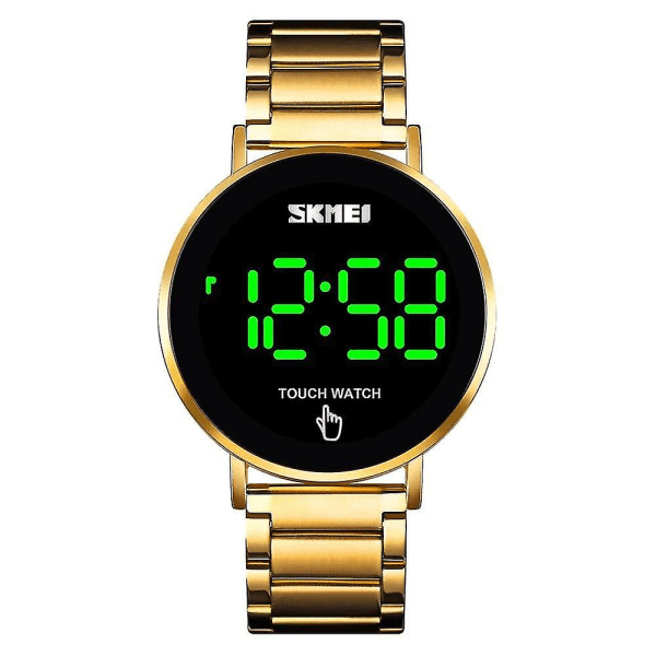 Watches touch screen led time men's watch waterproof golden