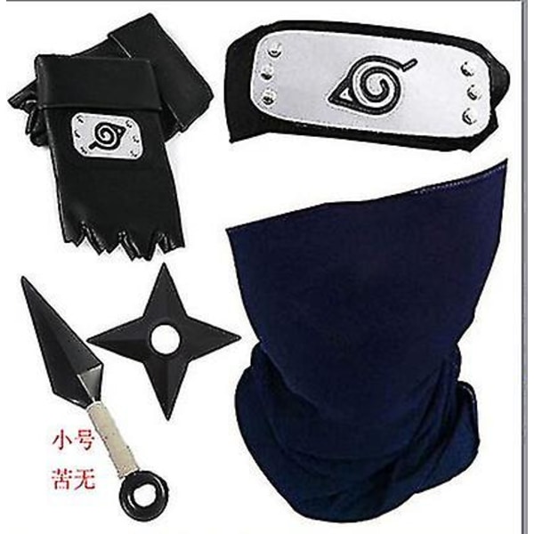 Anime Naruto Pannband Set Kakashi Mask Performance rekvisita Halloween kostym