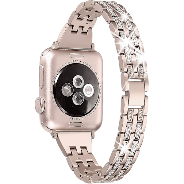 Bling-bånd Kompatibelt med Apple Watch Band 38mm 40mm 41mm 42mm 44mm 45mm Kvinner Iwatch Se Serie 7 6 5 4 3 2 1, Elegant Smykke Metall Armbåndsrem