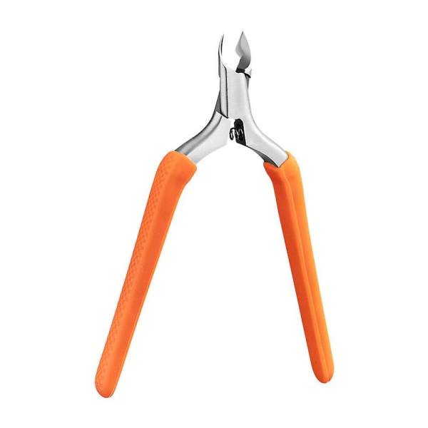 Orange färg nagelbandsskärare, professionell nagelbandsnångare, rostfritt stål vass nagelbandssax med silikonhandtag för manikyr och pedikyr