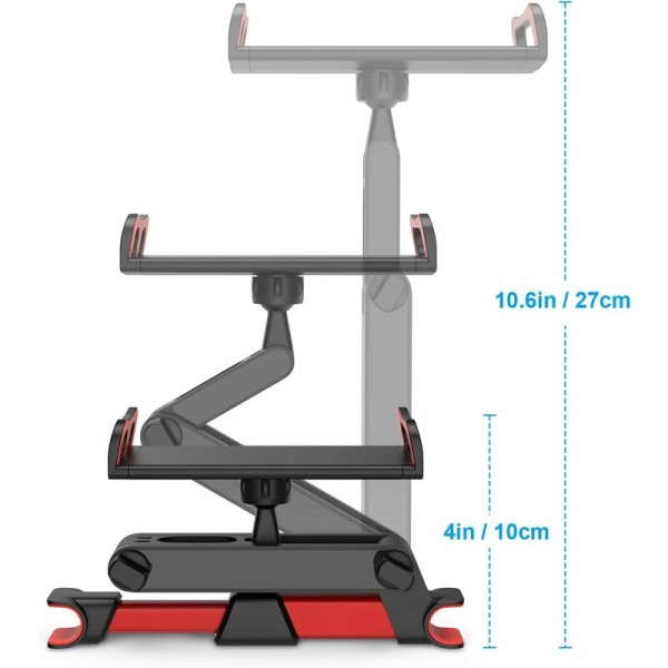MINKUROW Bil Tablet Hållare Infällbar Nackstödsfäste för iPad iPhone Series/Samsung Galaxy Tabs/Kindle Fire HD/Nintendo Switch etc.