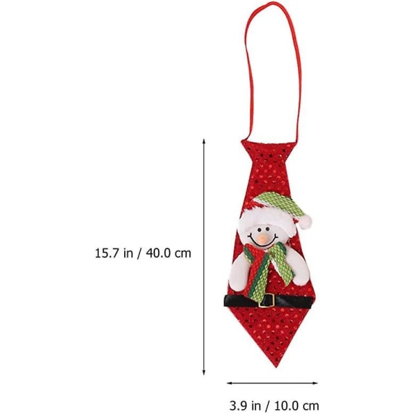 Julslipsar Paljettslips Färdigknutna elastiska slipsar Dockafigur Barnslipsar för julfest Kostymdekor (röd)(3st
