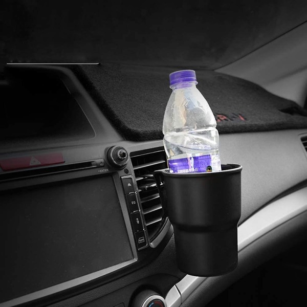 Bil Universal Dryckeshållare Flaskhållare Mugghållare Biltillbehör Dryckesburkhållare Set (svart) (2st)