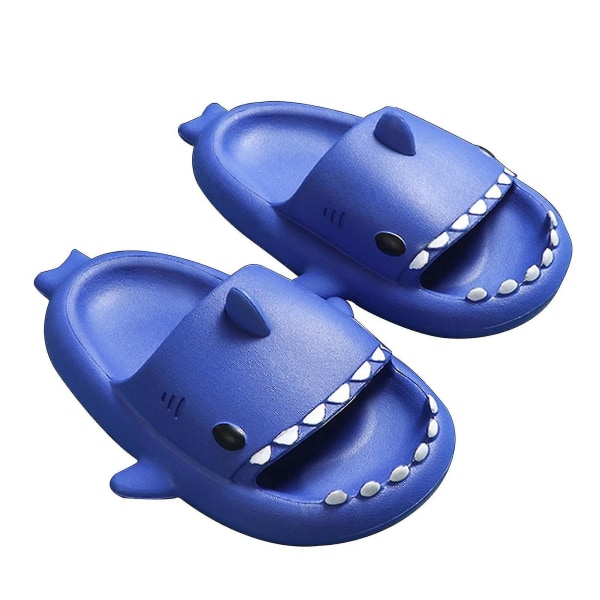 3d Shark Slippers Non-slip Shower Bathroom Slippers Soft Summer Slide Sandals For Girls And Boys Sapphire 190
