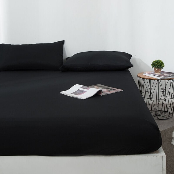 MINKUROW Vattentät inpassad lakan sänglakan madrassskydd, svart, 200x200cm