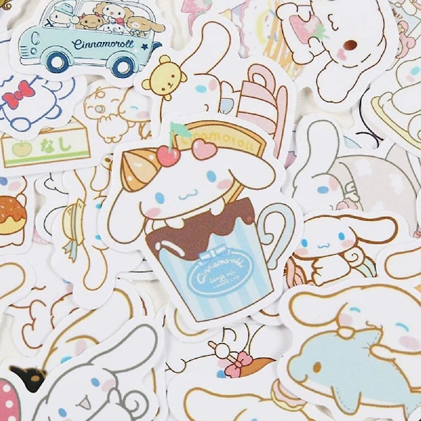 40 kpl söpöjä Kawaii Cinnamoroll Sanrio -tarroja | Anime-vinyyli-PVC-vesitiiviit tarrat kannettavalle tietokoneelle, rullalautaan, muistikirjaan, kirjaan, vesipulloihin - Esteettinen