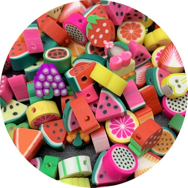 Smiley Face Beads Frukt Spacer Beads Färg Polymer Clay Beads För gör-det-själv smycken
