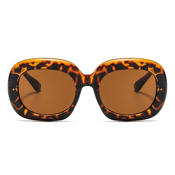 Solbriller med tykk kant Vintage mote beskyttende elliptisk innfatning utendørs briller (Tawny)
