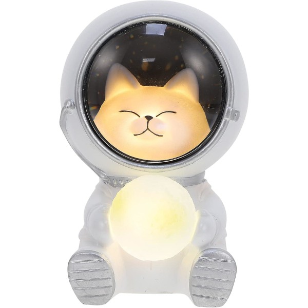 Nattljus 3d Astronaut Husdjur Katt Håller Måne Bordslampa Barnrumsdekoration Sänglampa Barnrum Nattljus Lämplig för födelsedag Chr