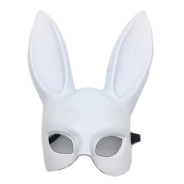 Bunny Mask Maskerade Kanin Maske Kvinder Sexet Sort Lange Ører Rabbit Bunny Party（Hvid2）