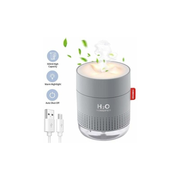 Bebe mini luftfuktare, bärbar luftfuktare för hemmet, USB Silent Room luftfuktare för kontor, automatisk avstängning (500 ml), utan batteri