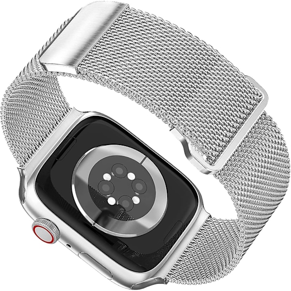 Magnetisk Rem Kompatibel med Apple Watch 38mm 40mm 41mm 42mm 44mm 45mm, Rustfrit Stål Mesh Milanese Rem med Justerbar Sløjfe, Metalrem til Iwat