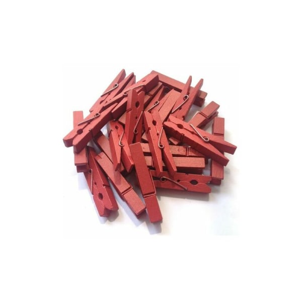LMLY Små träklädnypor 4,5 cm 50 stycken per förpackning (röd)