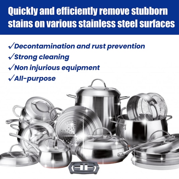 Ruostumattomasta teräksestä valmistettu astioiden puhdistusaine Vahva astioiden ruosteenpesuaine lattialaattojen pesualtaiden kylpyammeille (oletus)