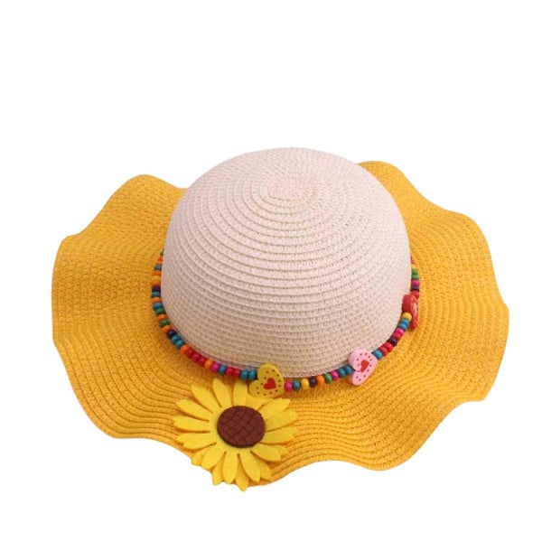 Barnens Multifärgade Stora Blommiga Strand Solhatt Resesolskydd Baby Strandhatt