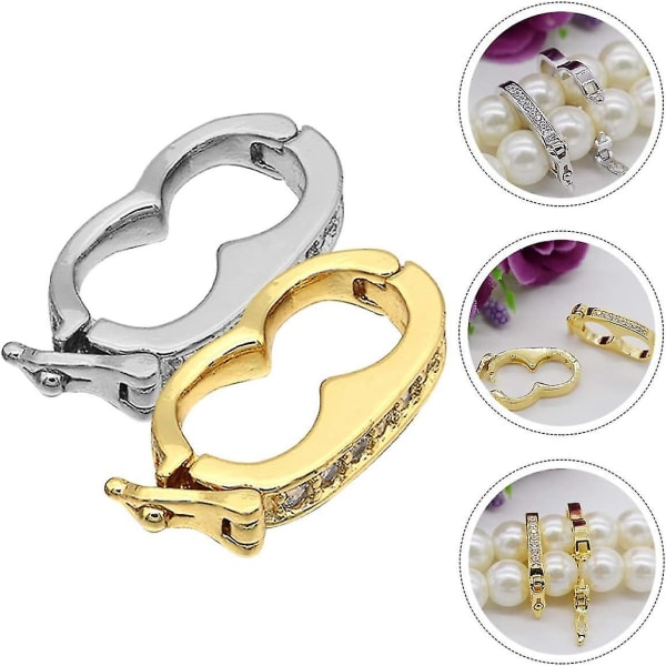 2 stk Halskæde armbånd med forbindelsesspænde, der forbinder Echancer Making til smykker Perle Diamond Supplies