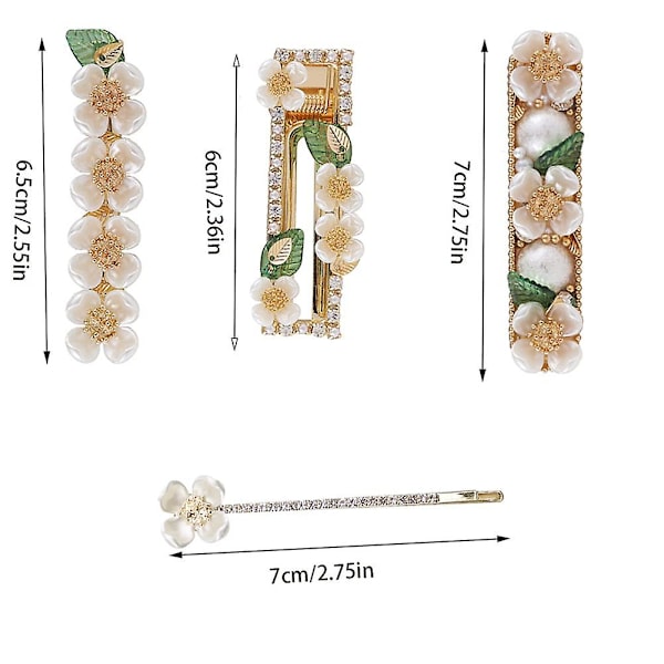 4 kpl Metallikukkia Hiustenpidikkeet Helmi Hiustenpidikkeet Hiusneulat Hiusten Tarvikkeet Naisille Tytöille