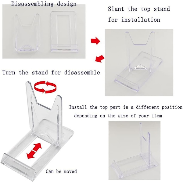 Justerbar Akryl Displaystativ i To Deler (sett med 6)