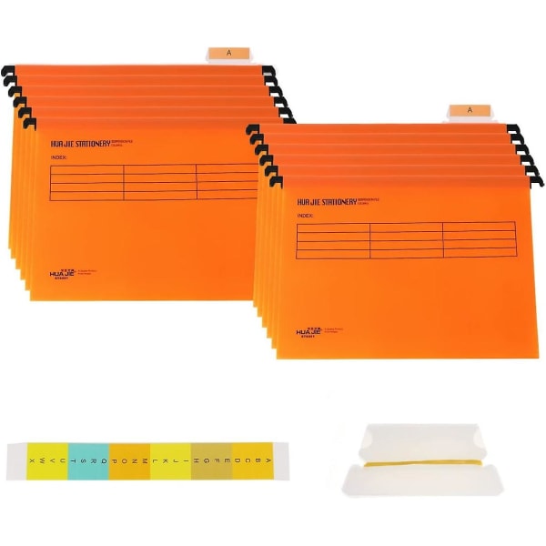 12 Pcs Hanging File Folders With Tabs And Card Inserts,a4 Suspension Files For Filing Cabinets, Waterproof Suspension Files Holder With Adjustable Tab