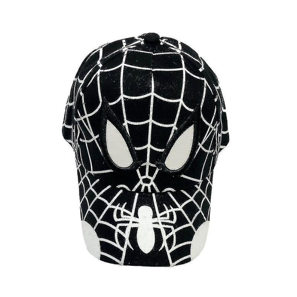 Lasten poikien Spiderman- cap säädettävä ulkokäyttöön tarkoitettu hip-hop-snapback-aurinkosuojahattu (musta)