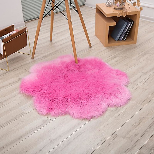 Faux Sheepskin Wool Rug, Fluffy Soft Synthetic Sheepskin Luxury Wool Sofa Rug Cushion Decorate Your Living Room And Bedroom (45cm,pink)