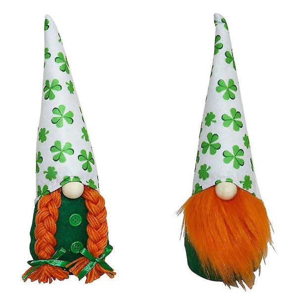 St.Patrick's Day Gnome Plysch Dolls Elf Party Decors Ansiktslös Gonk Present