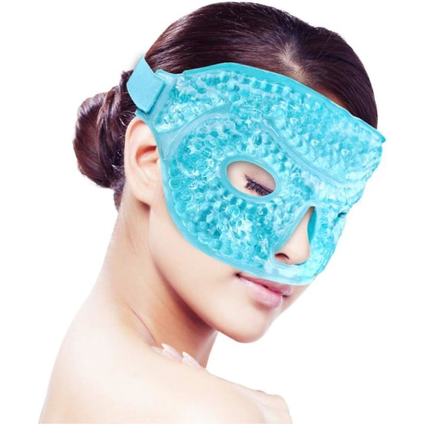 Ice Ansikts-/ögonmask för kvinna Man, Uppvärmd Varm Kylning Återanvändbar Gel Beads Ismask, varm kall terapi för ansiktssmärta, sömn, svullnad, migrän, Huvudvärk