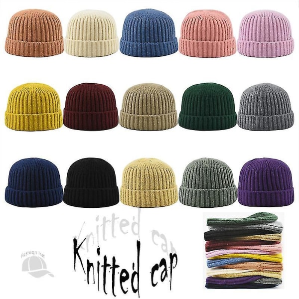 Syksyllä ja talvella casual monipuolinen cap Meloni Cap Pyöreä Top Landlord Knitting Cap Lämmin cap(oranssi)