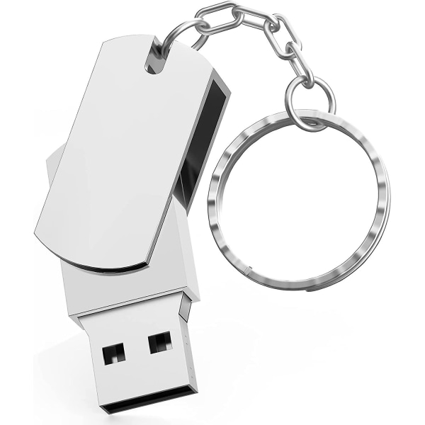 USB 64gb, USB 2.0 Flash Drive, slitstark metall Vattentät Stötsäker flashminne med nyckelring för bärbar dator, ljud, bil, pc etc
