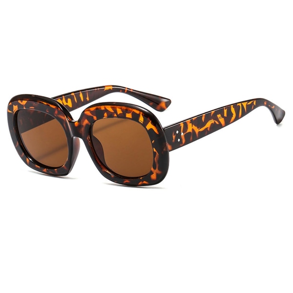 Solbriller med tykk kant Vintage mote beskyttende elliptisk innfatning utendørs briller (Tawny)