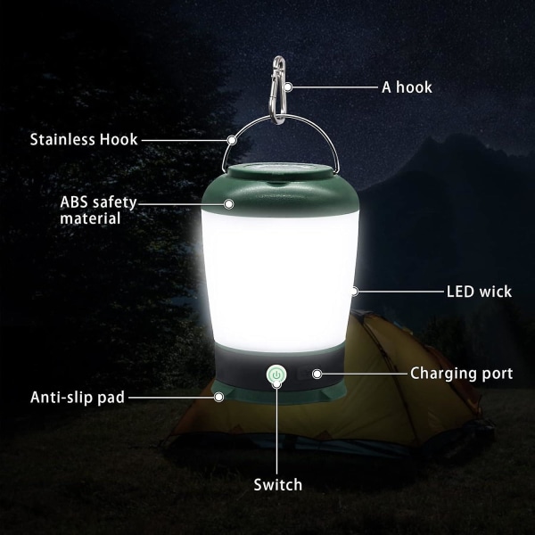 Uppladdningsbara campingljus Led campinglykta hängande tältljus Multifunktionell bordslampa Natt