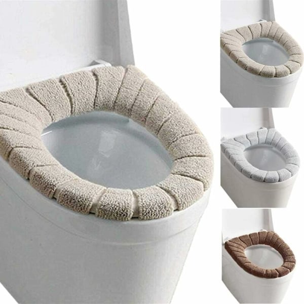 Toalettsitsvärmare, cover 3-delat tvättbart cover / mjuk / tjockare / tvättbar / stretchig.