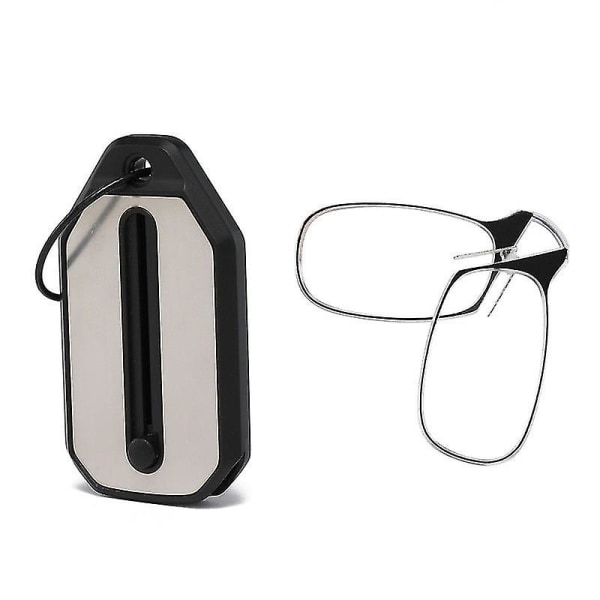 Bekväm nyckelring Mini Nose Clip Läsglasögon + Case Thinoptics Style (Strengthen 3,00）