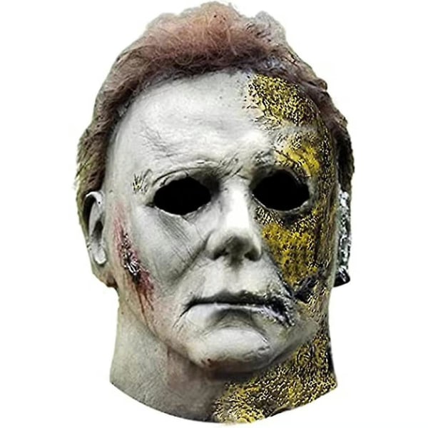 Halloween Michael Myers Skräck Latex Mask Deluxe Huvudbonader Karnevalsfest Finklänningsrekvisita（B)
