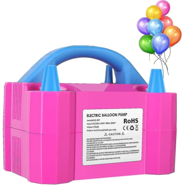 Ballongpumpe elektrisk oppblåser, 2 oppblåsningsmoduser, 600w beste gave